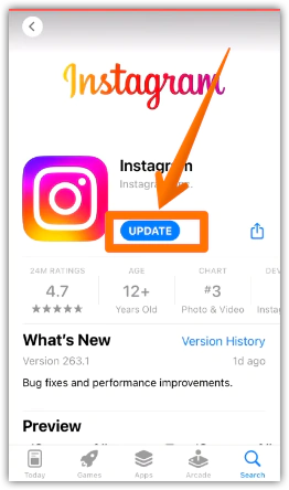Update Instagram on iPhone