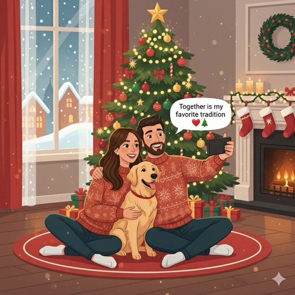 Cute Christmas Captions for Friends, Couples and Family